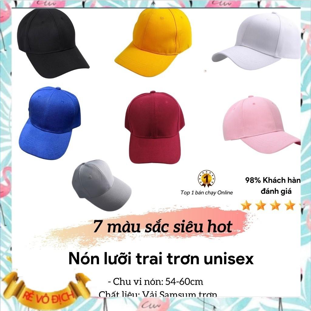 Nón lưỡi trai trơn unisex nhiều màu sắc thời trang, form chuẩn, nón kết dành cho nam và nữ, dáng Hàn Quốc hot trend