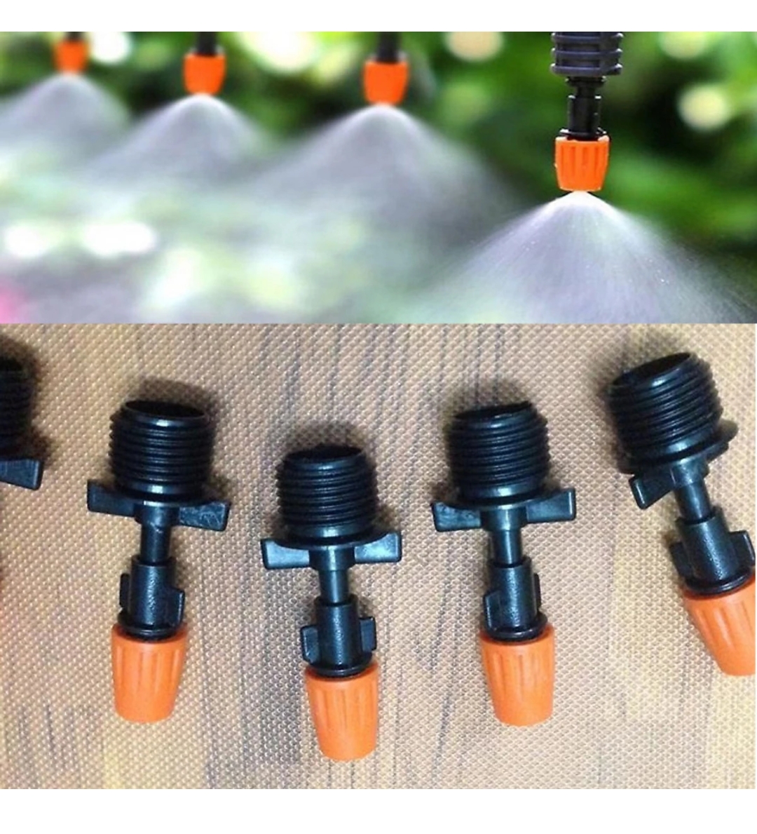 Bộ 10 béc phun sương 1 cửa tưới lan, kết nối ren 21