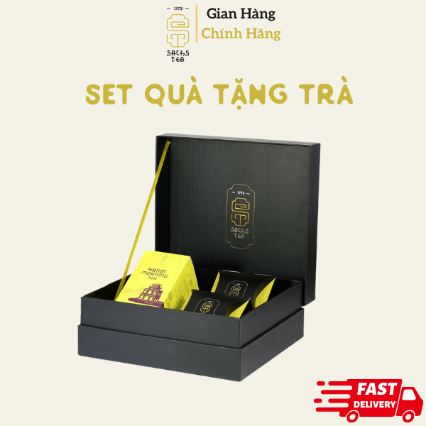 Set quà tặng trà Hà Nội Việt Nam với 3 loại trà cao cấp, làm thủ công bởi SACHS TEA 1773