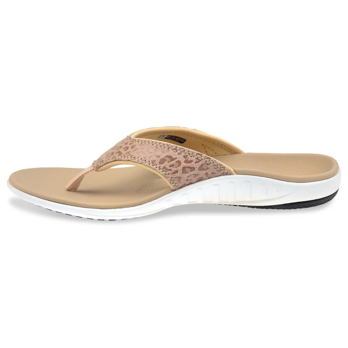 Dép xỏ ngón sức khỏe nữ Spenco Yumi Cheetah Wine - dép kẹp nâng vòm giảm đau chân, gối, lưng