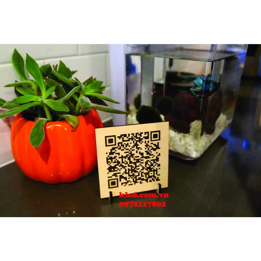 Bảng gỗ wifi decor treo cửa tên shop quét mã QR tiện lợi giá rẻ "Free Ship"