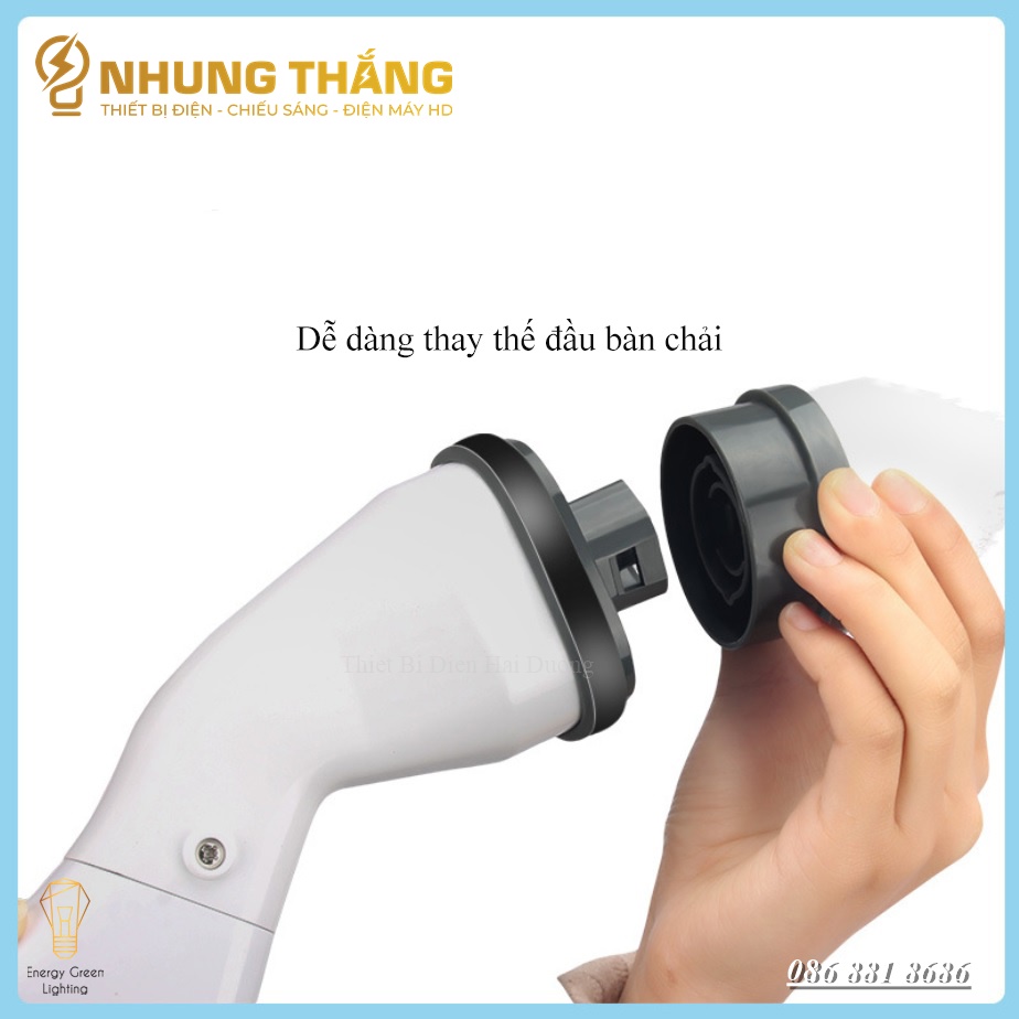 Máy Cọ Chà Sàn Vệ Sinh Tự Động, Bàn Chải Làm Sạch Vệ Sinh Nhà Tắm Không Dây Với 5 Đầu Thay Thế - Có Video