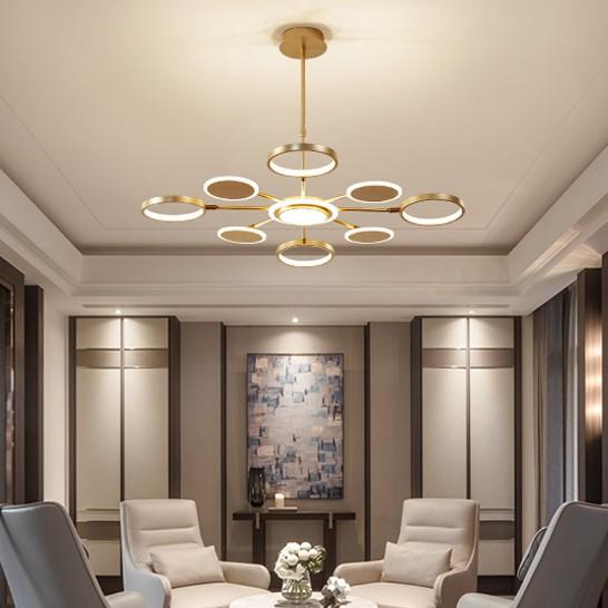 Đèn thả KATIN hiện đại với 3 chế độ ánh sáng trang trí nội thất sang trọng loại 8 bóng - kèm điều khiển từ xa - .