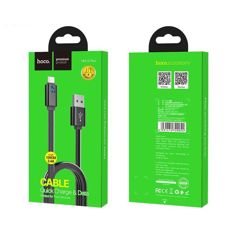 Cáp Sạc Hoco UPL12 Plus Micro USB Sạc Nhanh 1,2m - Giao Màu Ngẫu Nhiên - Hàng Nhập Khẩu