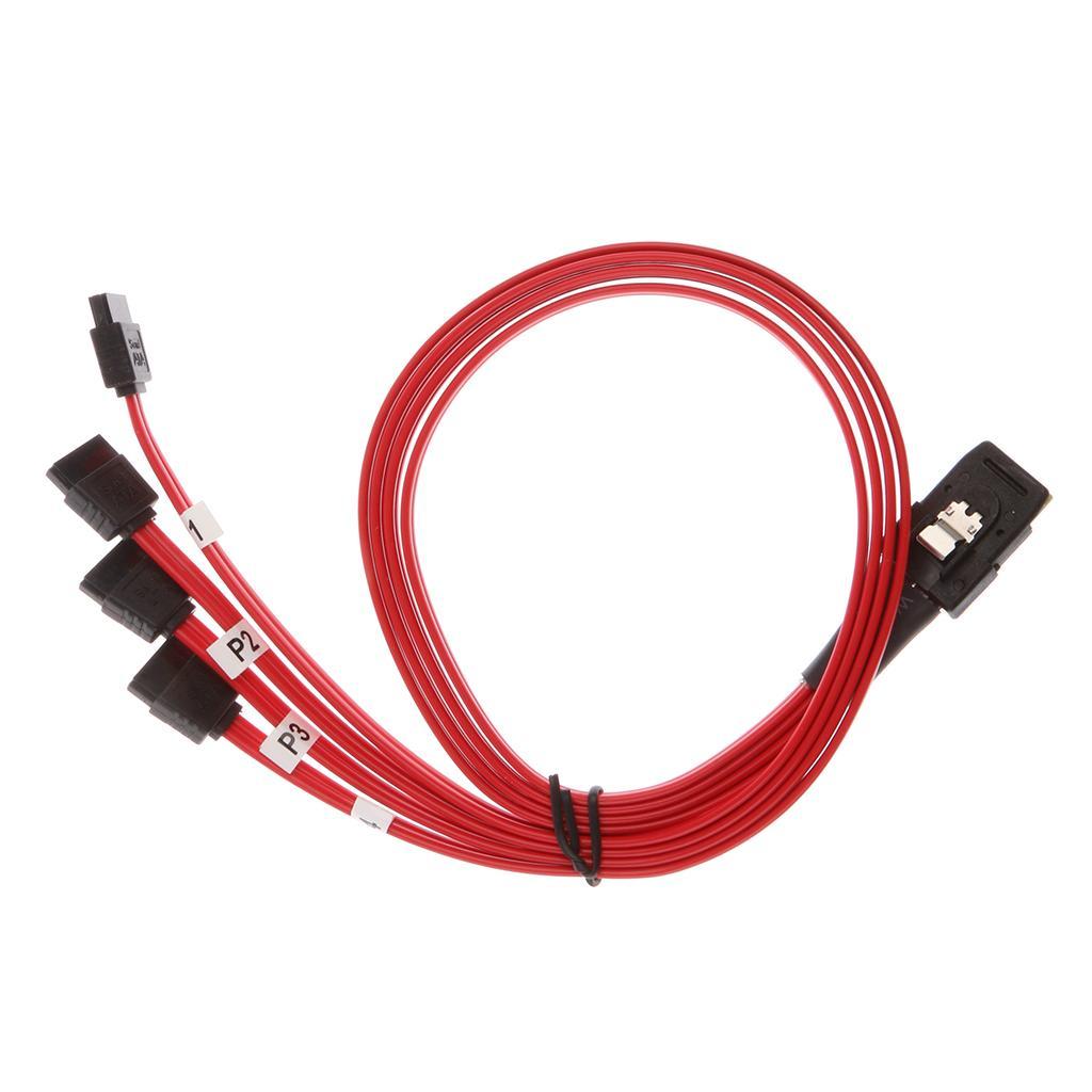 Mini SAS 4i SFF-8087 36P 4xSATA 7P HDD Splitter Cable 12Gbps