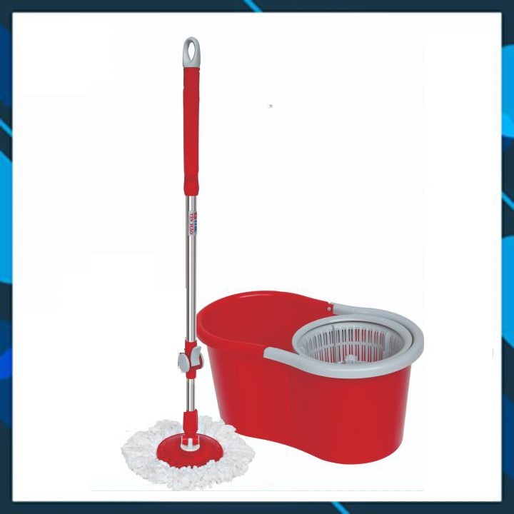Bộ chổi lau nhà xoay 360 độ gồm chậu, cây lau nhà và 2 bông lau