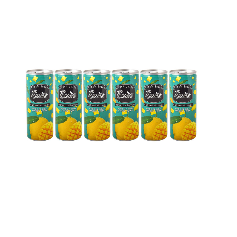 Lốc 6 lon Nước Ép Xoài Ezos Sasco