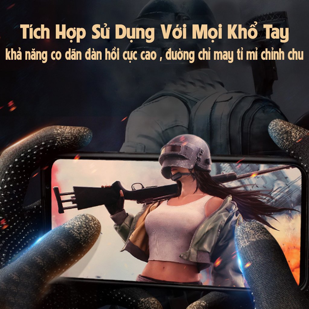 VINETTEAM Găng Tay Chơi Game Chống Mồ Hôi, Chống Trượt, Siêu Bền Chống Giãn Xù Cho Điện Thoại GT1 Hỗ Trợ Chơi Game PUBG, Tốc Chiến, Freefire, ff, Liên Quân Mobile Phù Hợp Với Mọi Khổ Tay -4394 -Hàng Chính Hãng