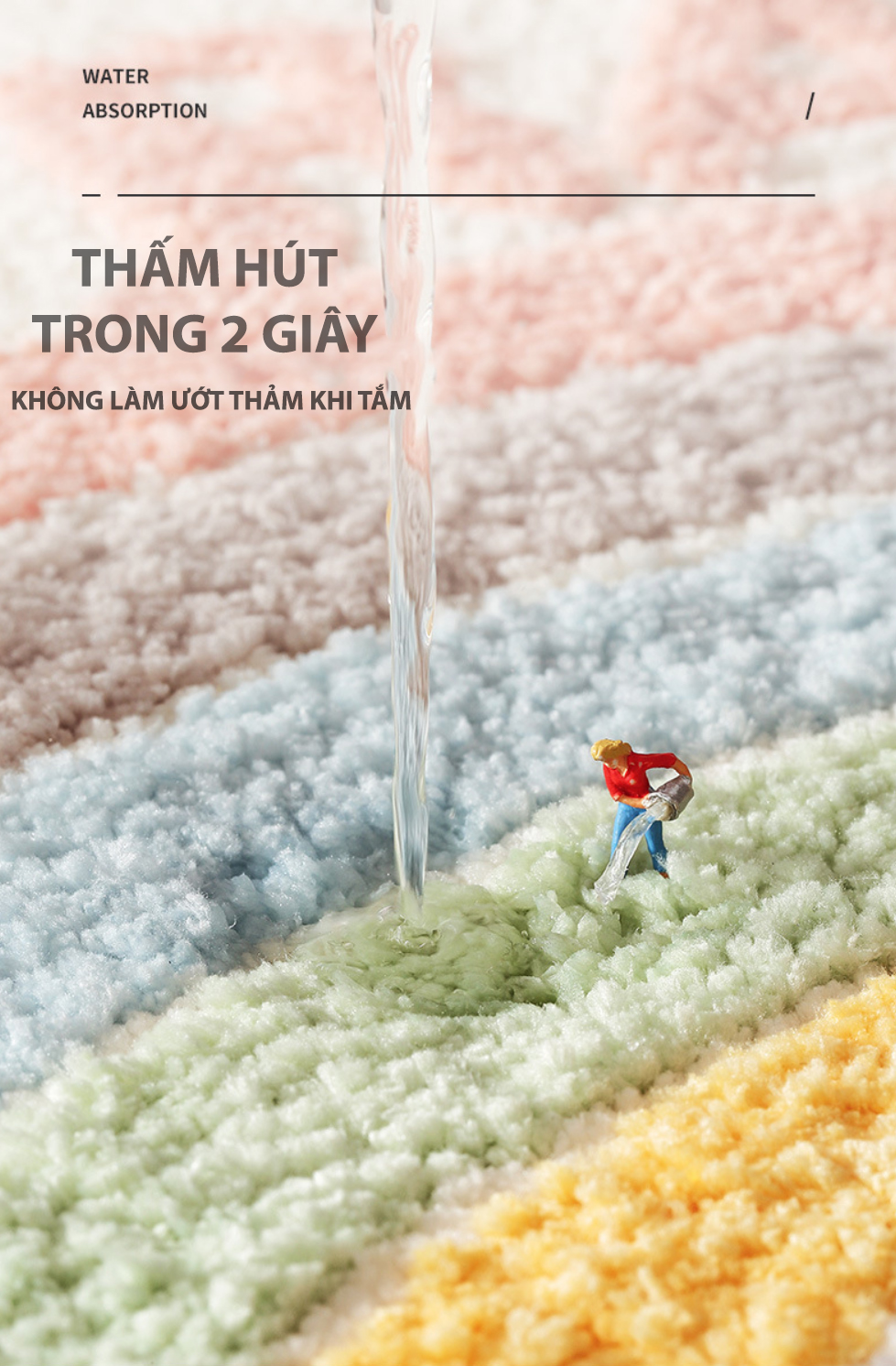 Thảm trải sàn 50x80cm phòng khách, phòng tắm, phòng ngủ, cửa ra vào ( thảm chùi chân, dày siêu êm, thấm nước) -TLC031