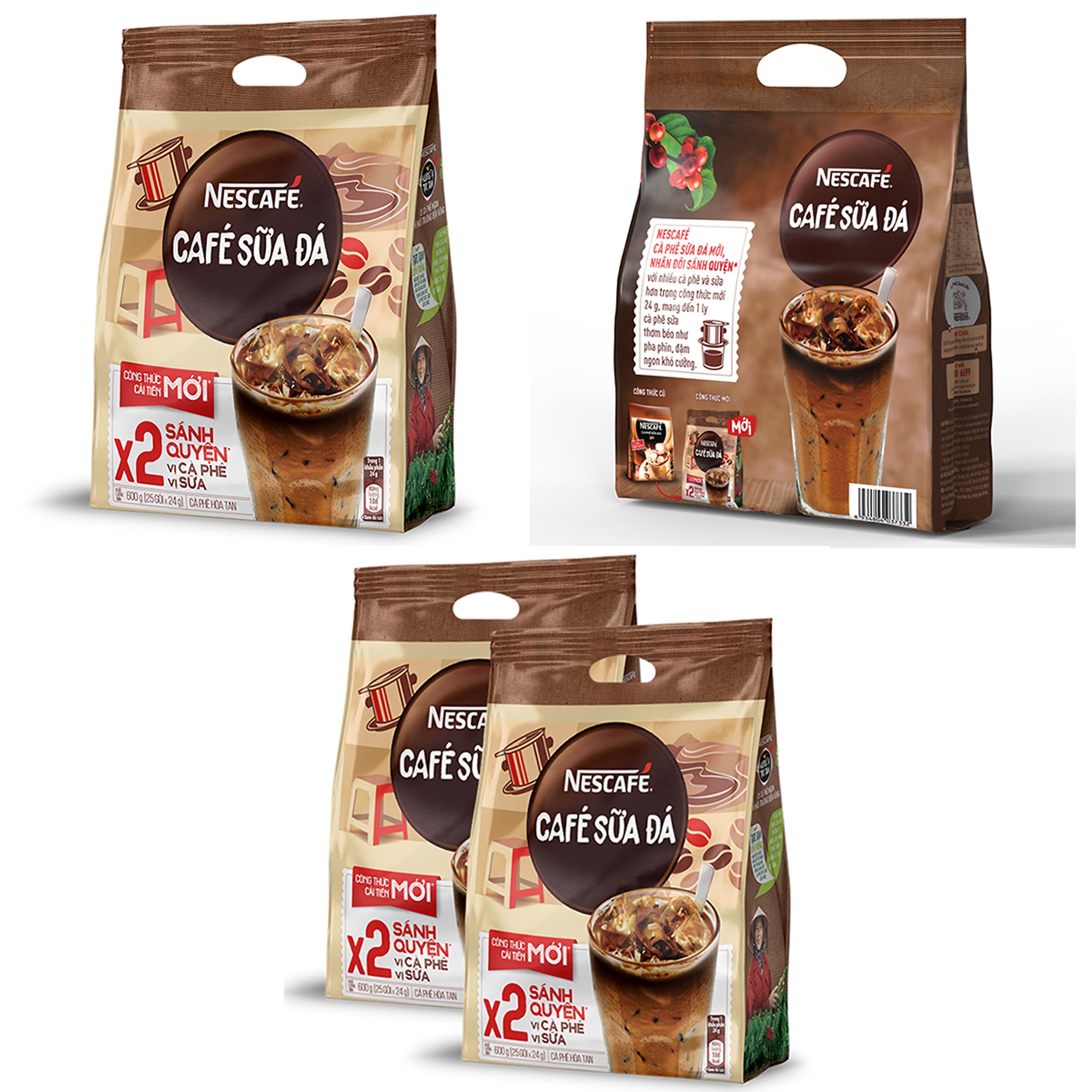 Hình ảnh Cà phê hòa tan Nescafé 3in1 Cà Phê Sữa Đá 600G ( Bịch 25 Gói x 24g )