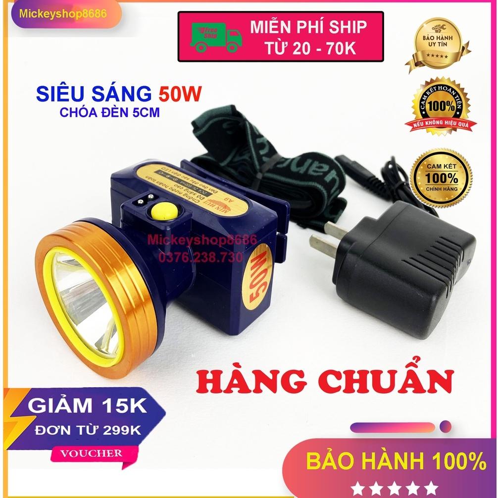 Đèn pin đội đầu MINHUI A9 LED 50W chống nước (kín nước) ánh sáng vàng hoặc ánh sáng trắng