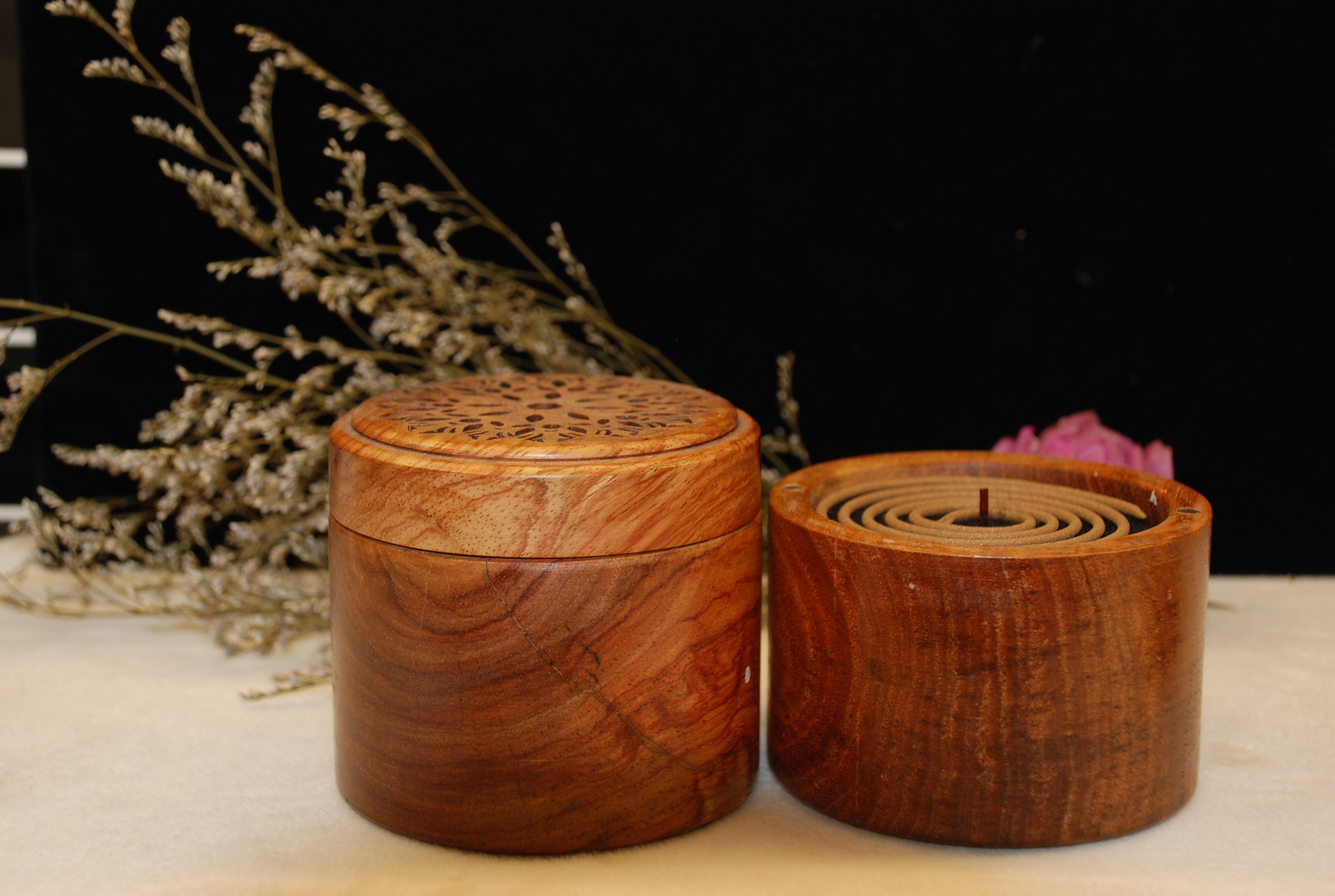 Xông trầm gỗ hương khoanh 2in1