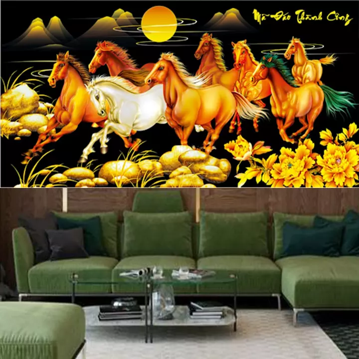 Tranh đính đá mã đáo thành công VS282 - 115 x 60 cm - chưa đính