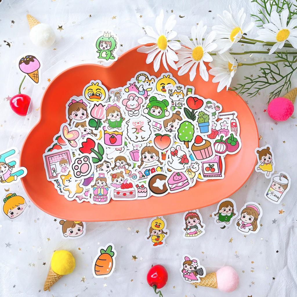  Set 100 sticker dán hình siêu siêu dễ thương - MiuSua