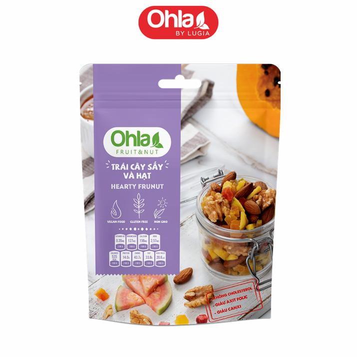 Trái Cây sấy & Hạt Hearty Frunut Ohla - Túi 100 gram