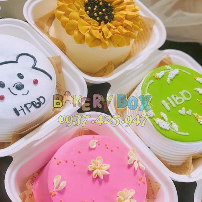 (Q6) 50 Hộp Bã Mía Vuông đựng bento cake - bánh kem mini 12cm