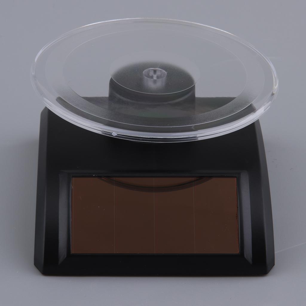 2 PCS Mini Solar Powered Turntable Rotating Display Stand Jewelry Cell Phone