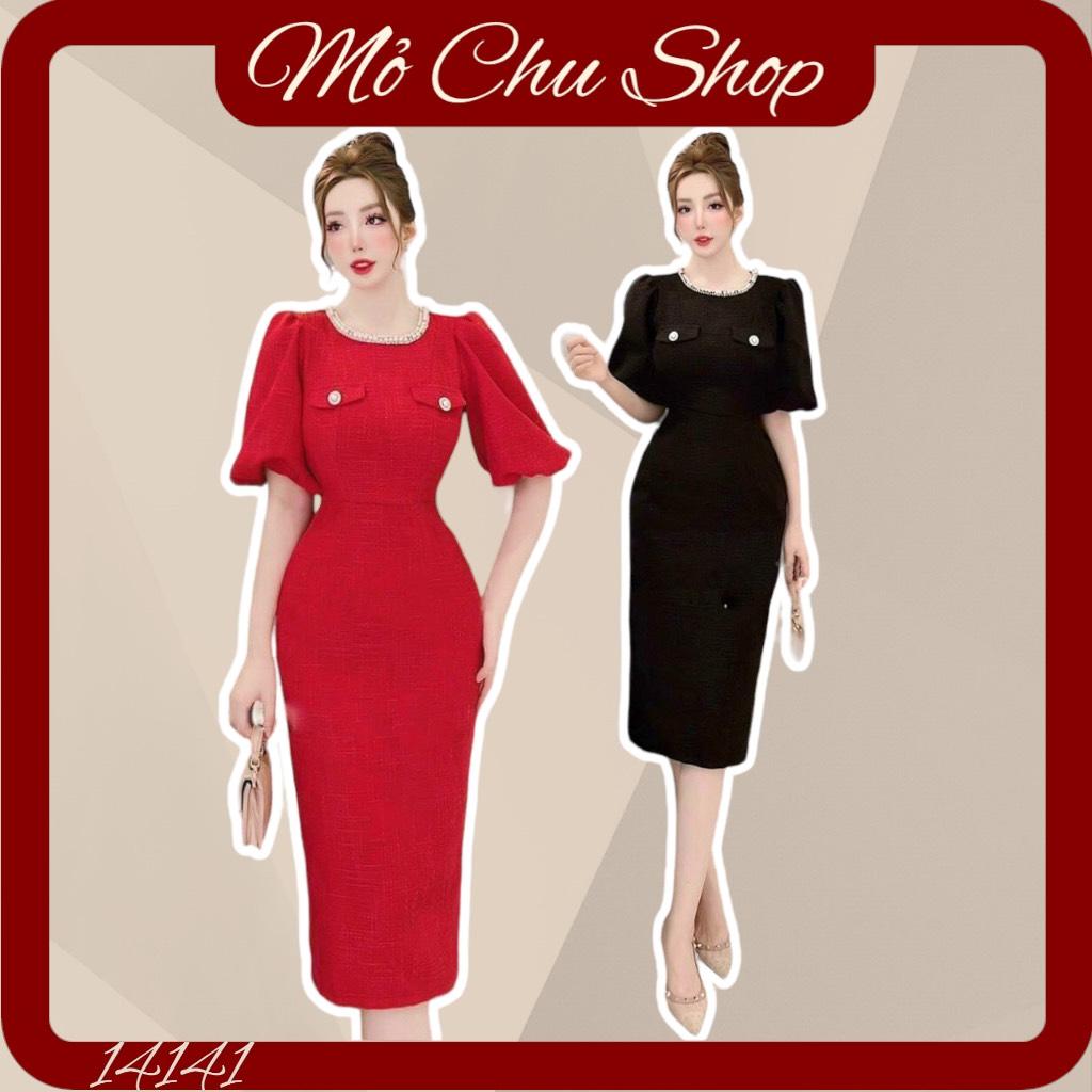 ĐẦM BODY DẠ VIỀN CỔ HẠT 14141