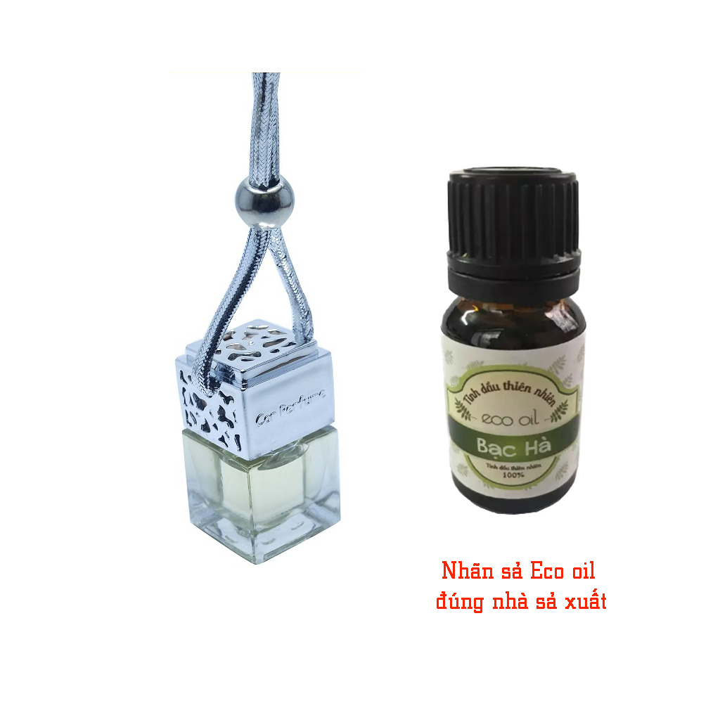 Combo 50ml tinh dầu bạc hà  và 1 chai treo nắp vuông (treo xe, tủ quần áo, nhà tắm)- Giao mầu ngẫu nhiên