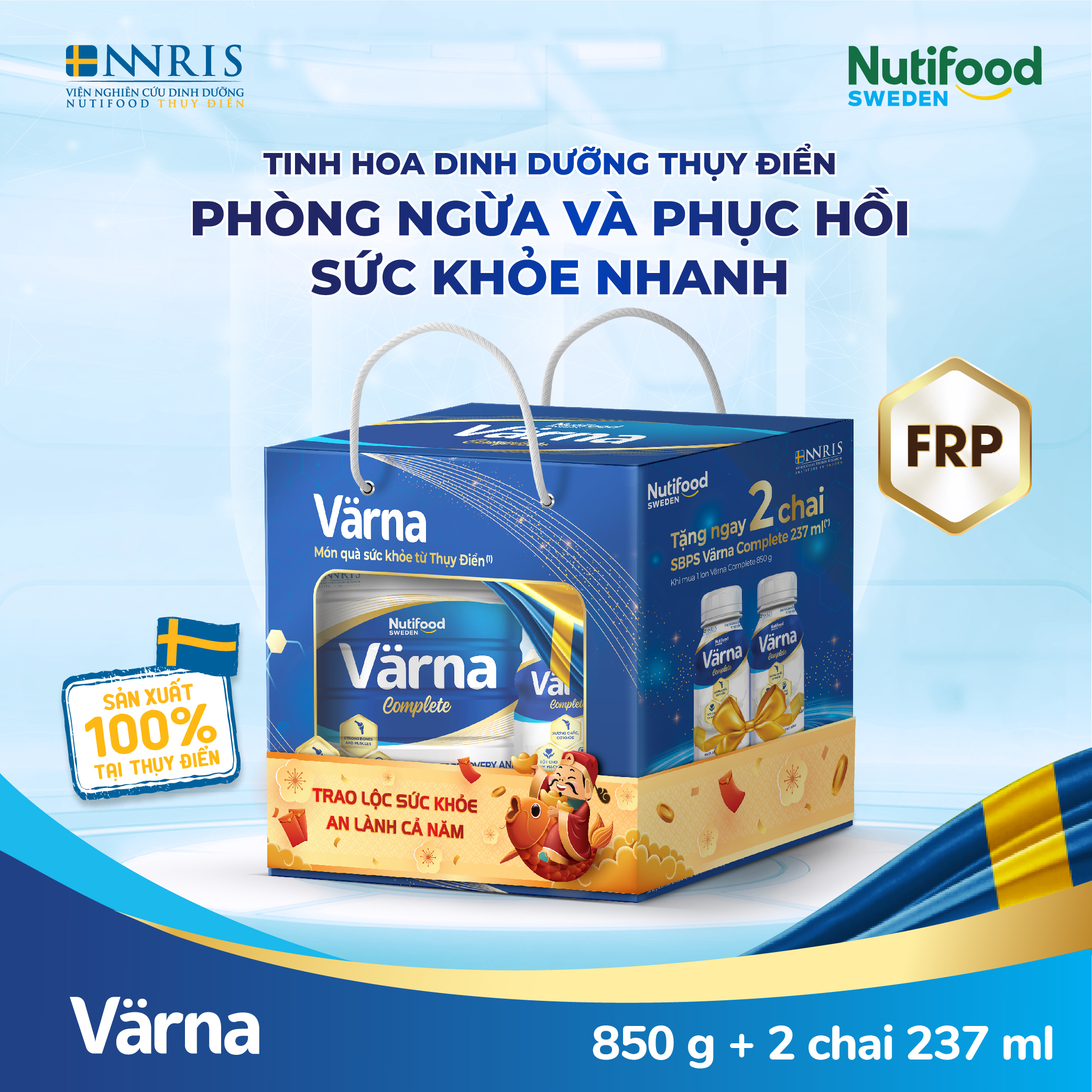 Bộ quà Tết 2022 - TPDDYH Varna Complete Lon 850g + Tặng 2 chai SBPS