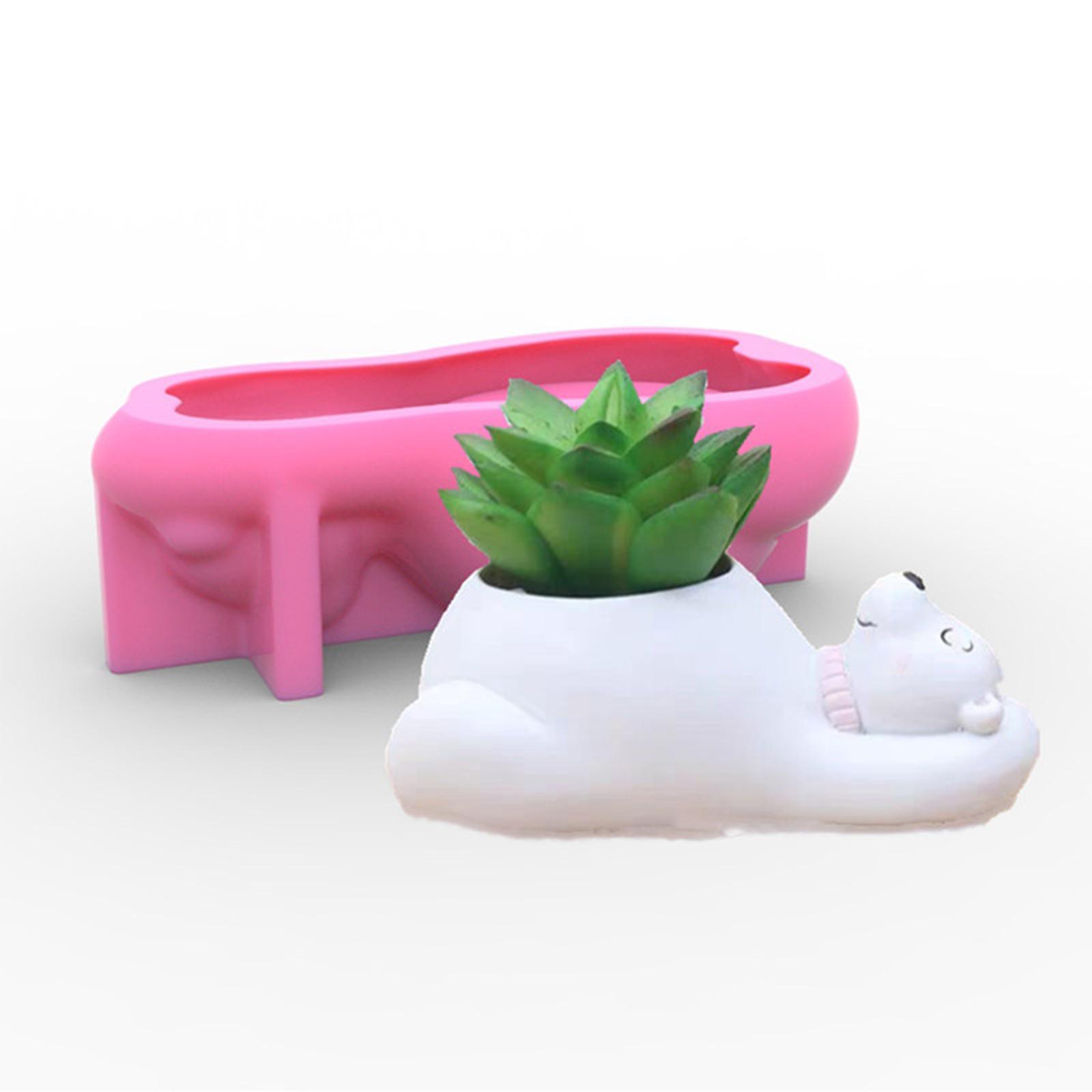 Polar Bear Flower Pot Mold Candlestick Mold Silicone Mold for Concrete