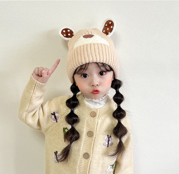 Bộ mũ len kèm khăn thắt nơ phong cách Hàn cho bé, nón len cho bé kèm khăn mẫu mới nhất