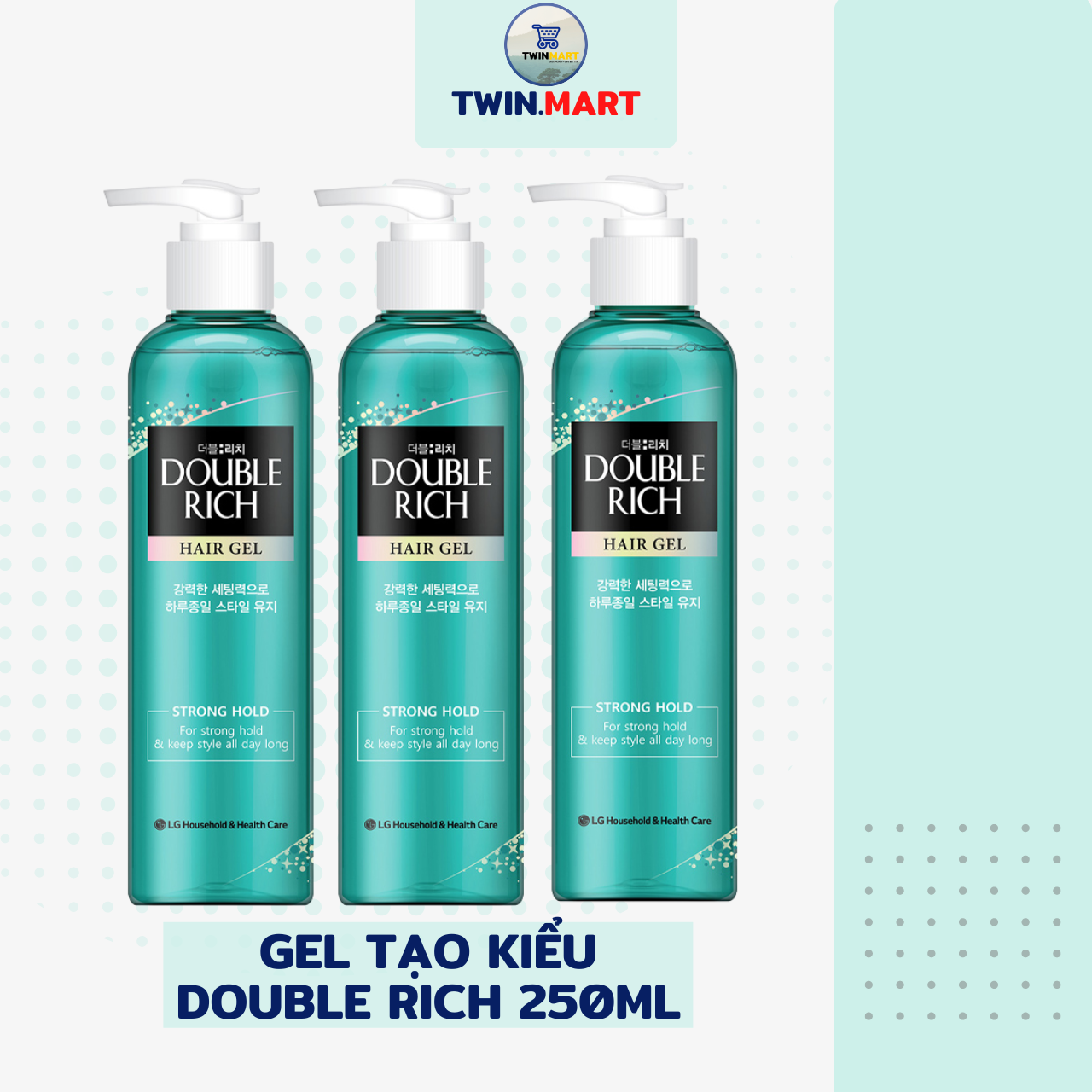 Gel Tạo Kiểu Double Rich Strong Giữ Nếp Uốn Tóc 250ml