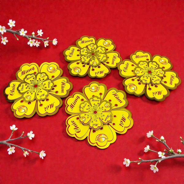 Bộ 4 Hoa Mai Lớn Trang Trí Tết - 68-4