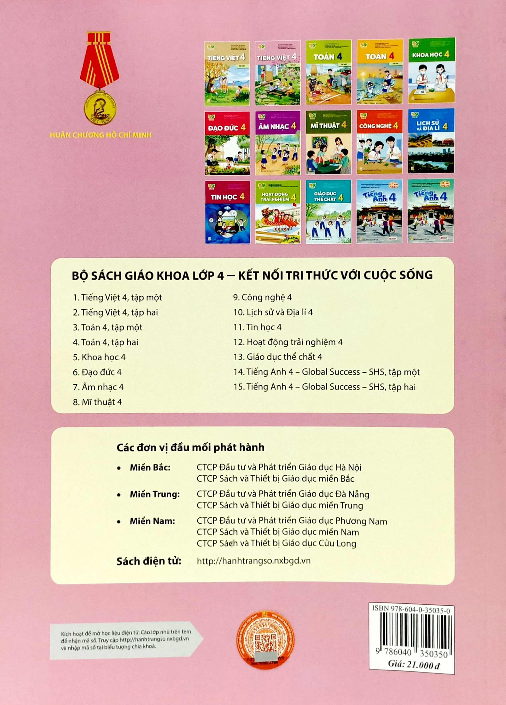 Sách Giáo Khoa Tiếng Việt 4 - Tập 2 (Kết Nối Tri Thức) (Chuẩn)