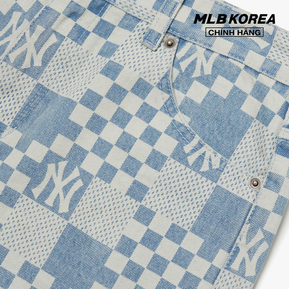 MLB - Quần shorts jeans nữ Checkerboard Laser Denim 3FDPM0323