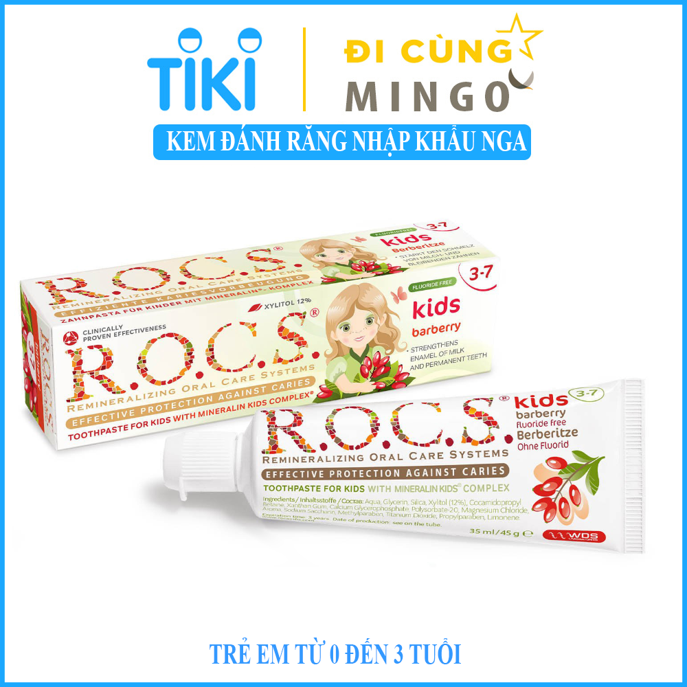 Kem đánh răng R.O.C.S trẻ em vị Barberry - Nhập khẩu Nga