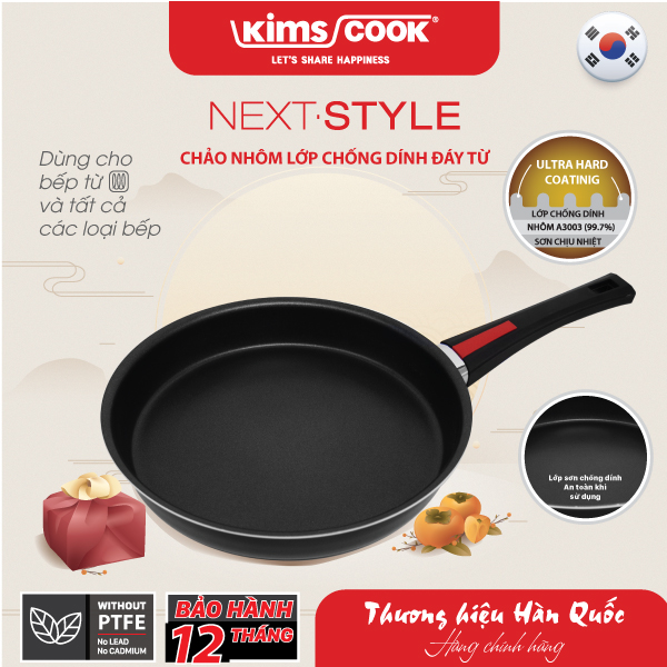 Chảo Next Style đáy từ hợp kim nhôm chống dính Kims Cook 20cm