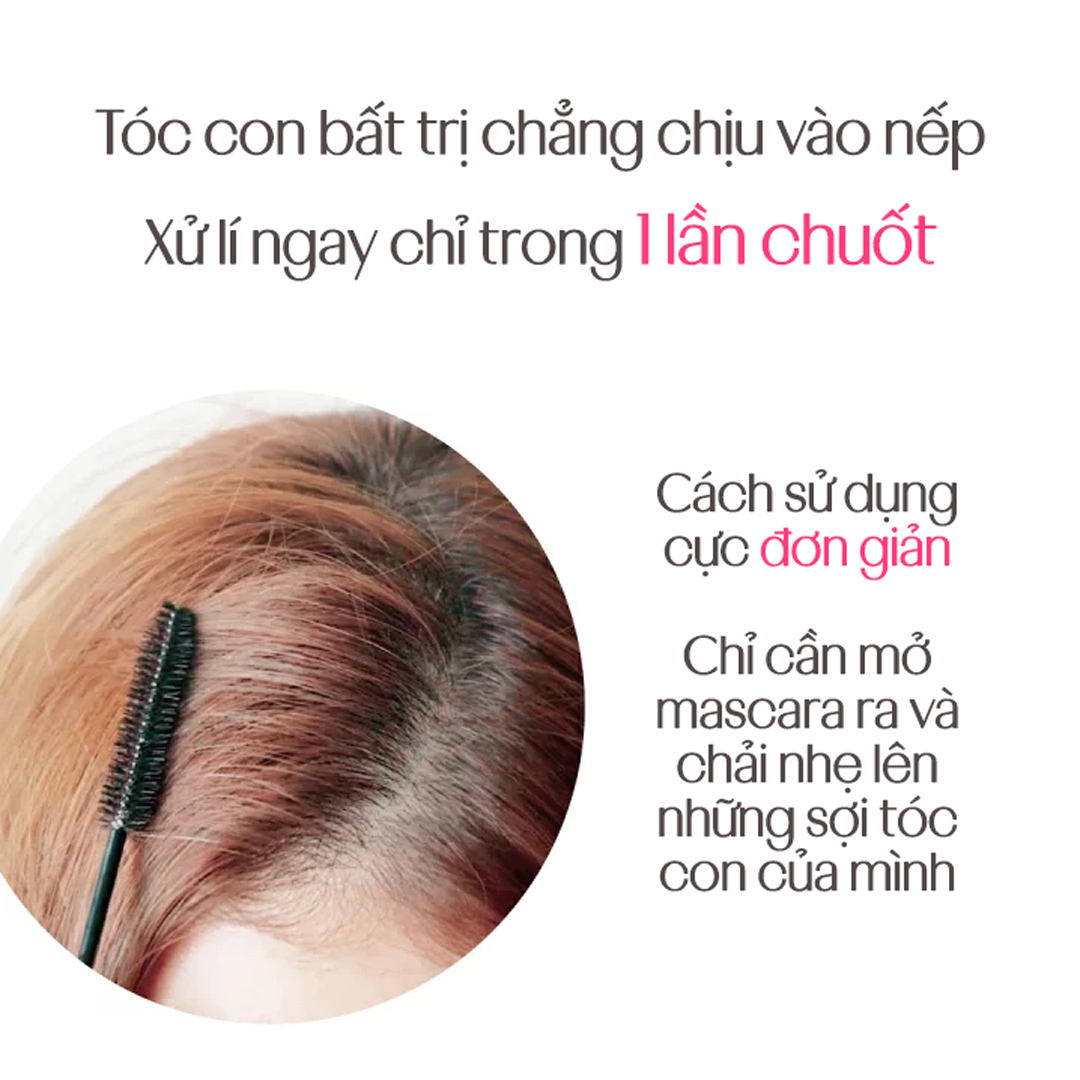 Cọ Chải Chứa Gel Giữ Nếp Tóc Con PLUS EAU Point Keep (Màu hồng - Cọ ngắn), Tạo Kiểu Tóc Con, Tóc Mái Và Tóc Bên Tai