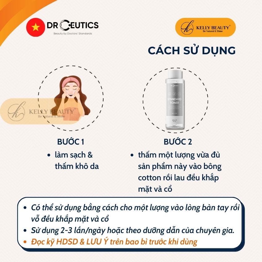 Standard Toner DrCeutics - Cân Bằng Độ pH, Cấp Ẩm Làm Dịu Mọi Làn Da