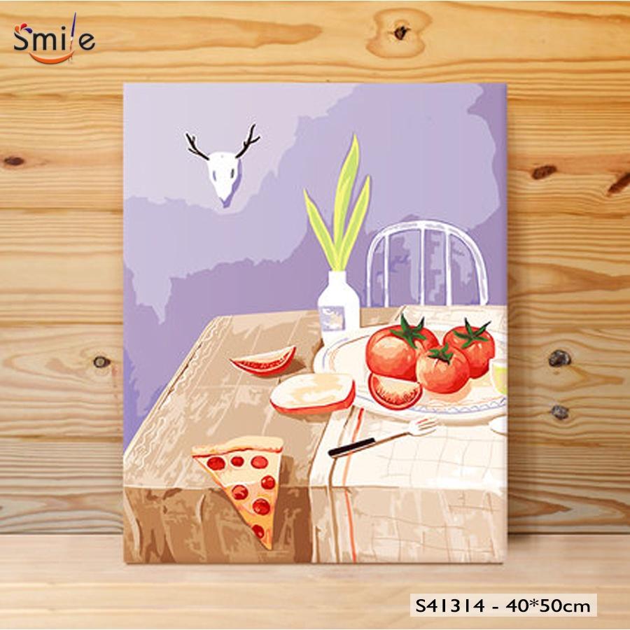 Tranh tô màu theo số Smile FMFP ẩm thực cà chua S41314 40x50cm