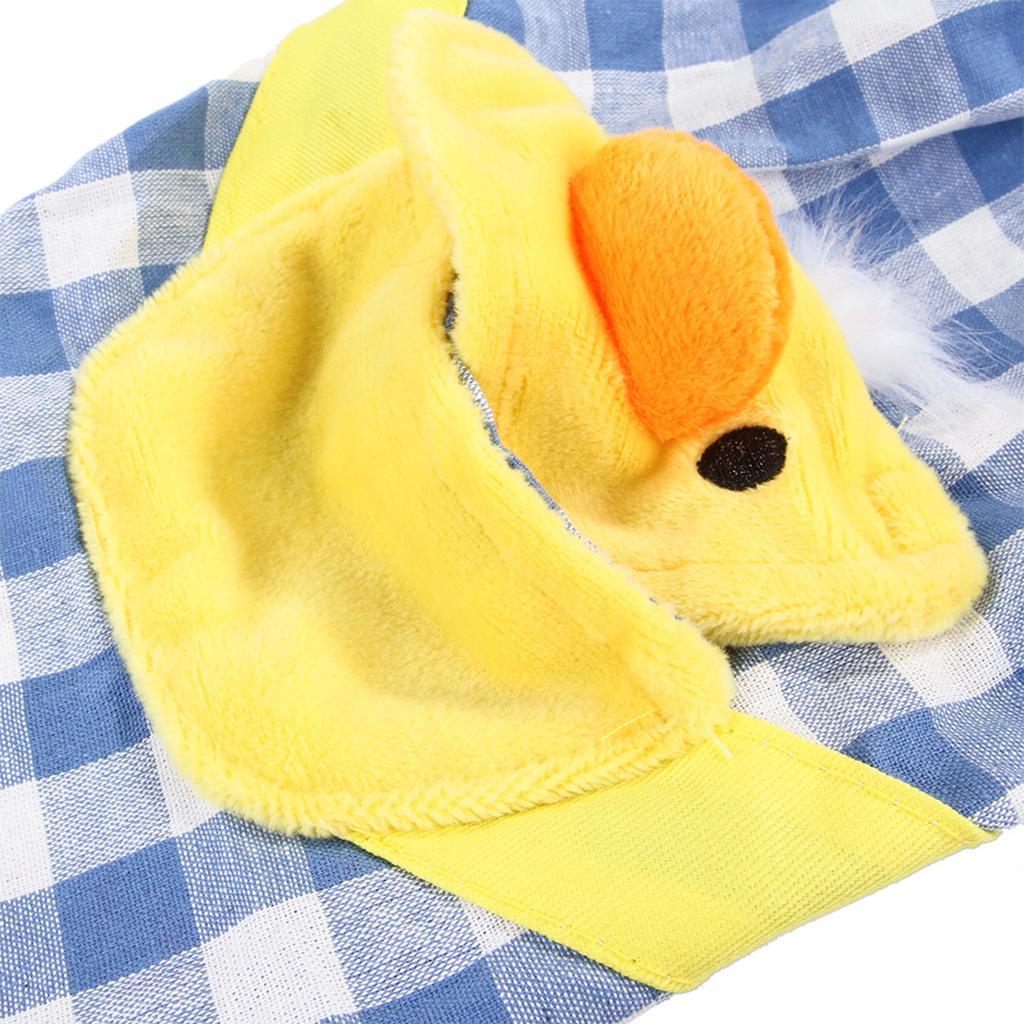 Pet Dog Clothes Overall Yellow, Duck+Blue Grid/ Cotton Linen 3 Sizes