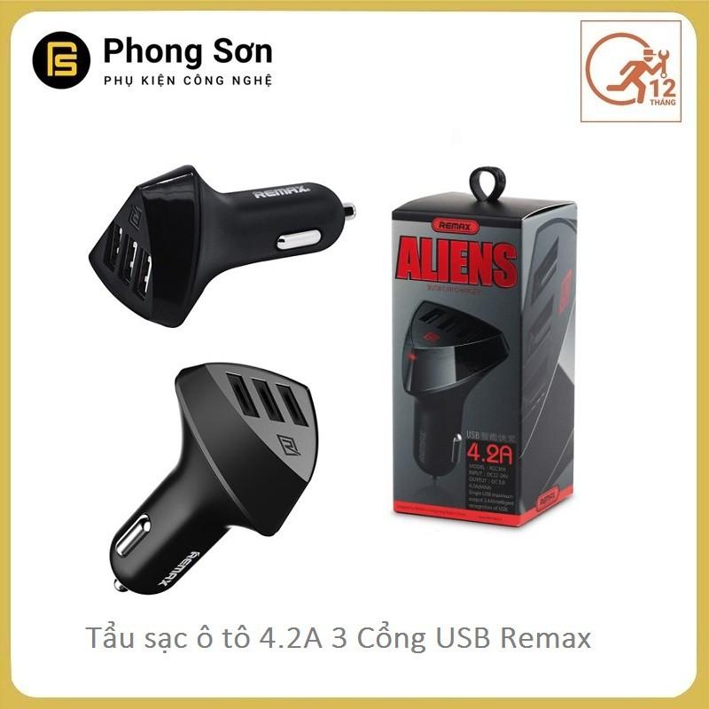 Tẩu sạc ô tô 3 USB Aliens Remax - Hàng Chính Hãng