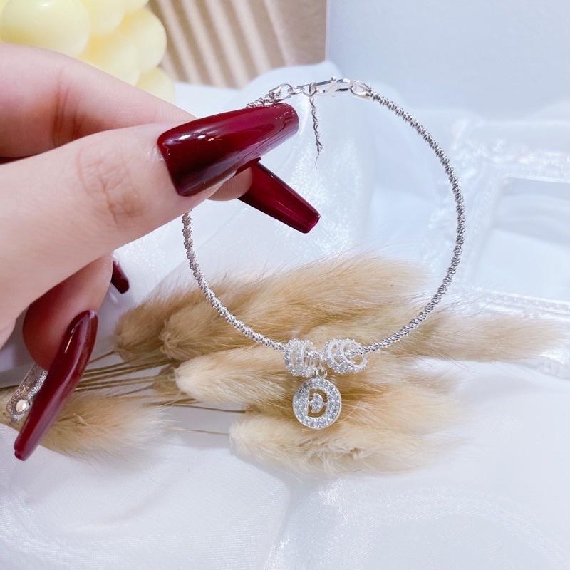 Lắc tay mix chữ , Vòng tay nữ cá tính , Phong cách riêng- Bạc Npj