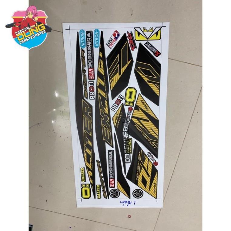 Tem rời exciter 150 dán xe xám