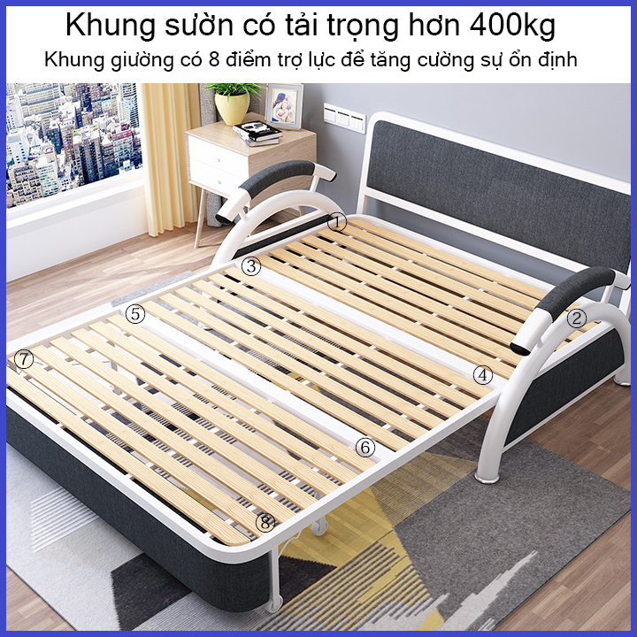 Giường Sofa Đa Năng Gấp Gọn Thành Ghế Sofa, Ghế Sofa Giường Thông Minh. Phong Cách Hàn Quốc