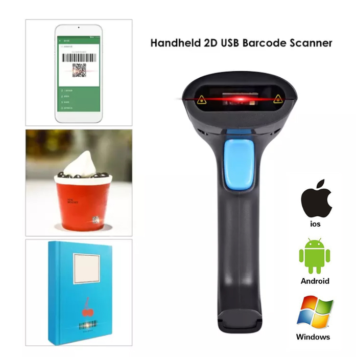 Máy quét mã vạch Bluetooth YHD 6200DB 2D đọc mã Barcode Qrcode kết nối không dây dùng trên Điện thoại, Máy tính - Hàng Nhập Khẩu