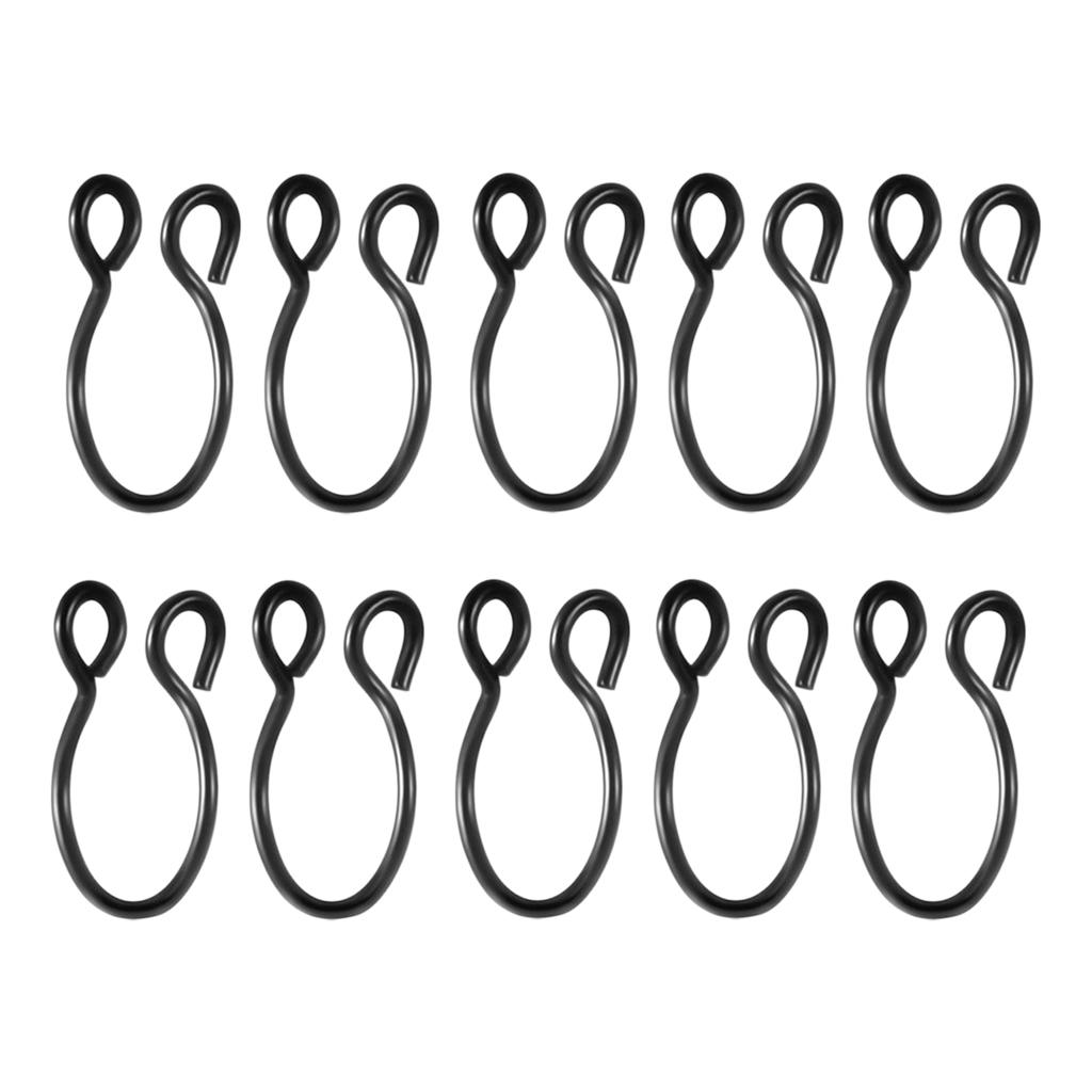 10 Pieces Fake Nose Rings Hoop Clip On Faux Non-Pierced Jewelry Black