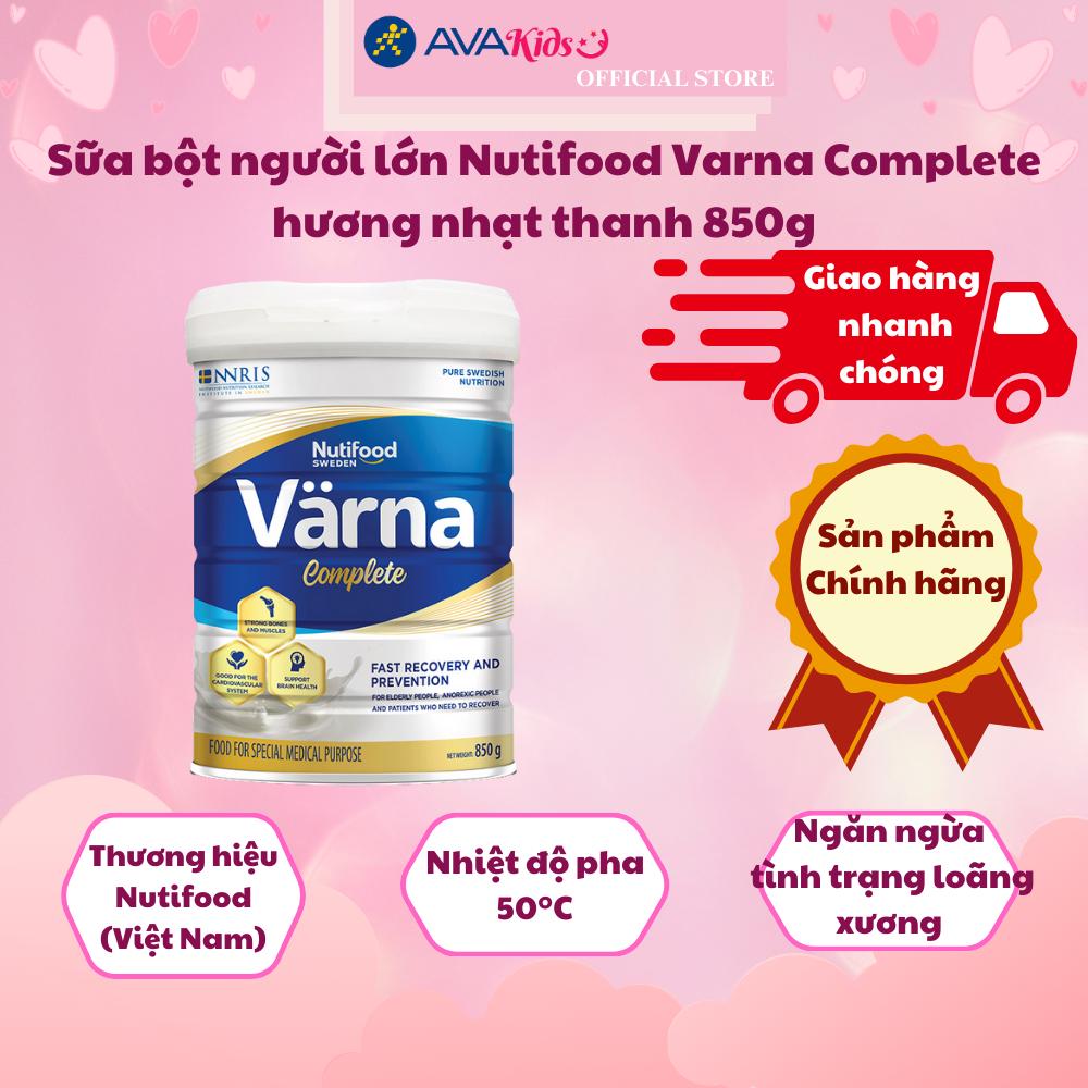 Sữa bột người lớn Nutifood Varna Complete hương nhạt thanh 850g