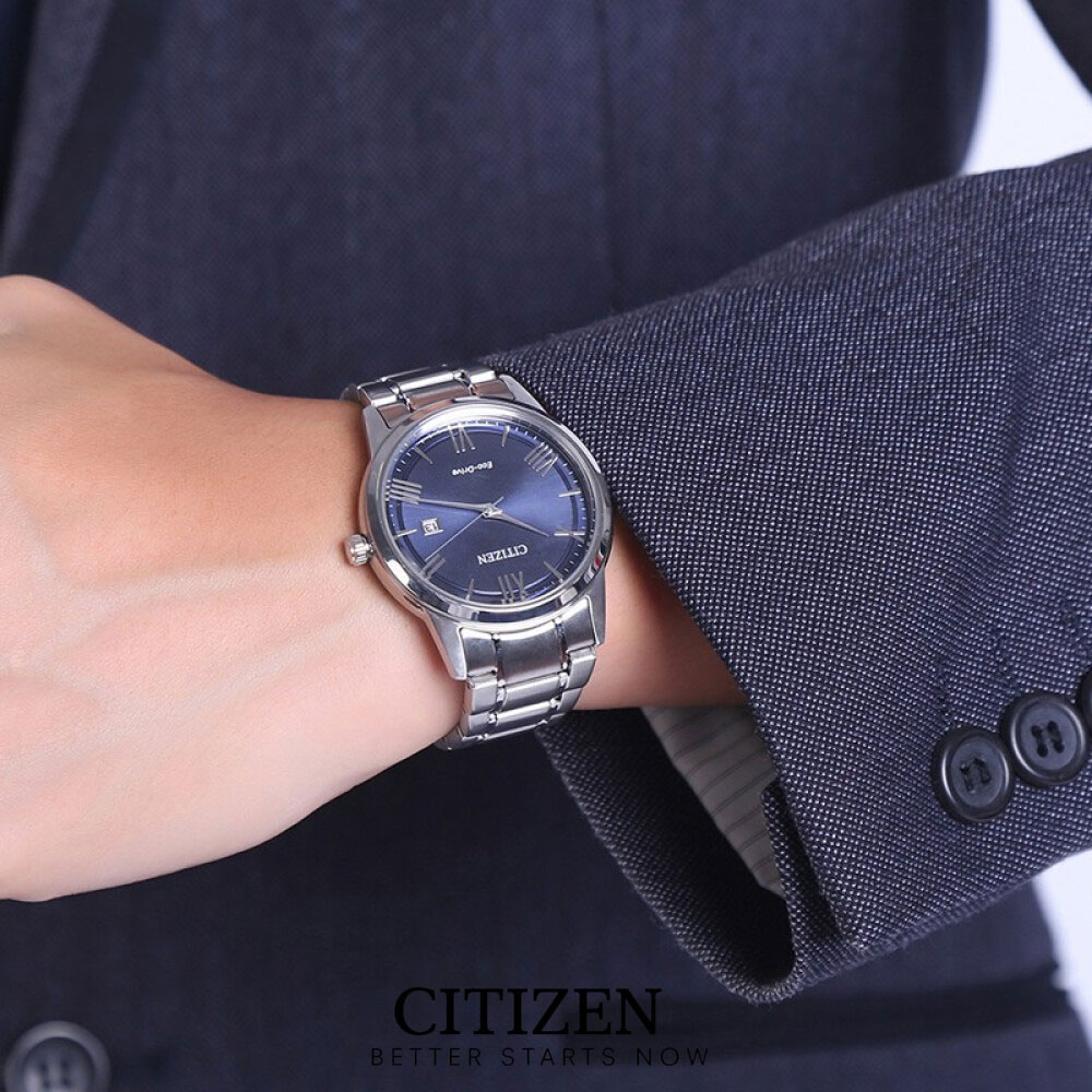 Đồng Hồ Nam Citizen Dây Thép Không Gỉ AW1231-58L - Mặt Xanh