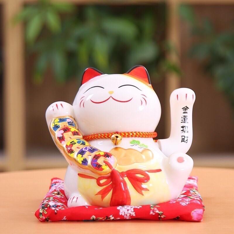 Mèo thần tài, mèo may mắn neko maneki 16cm 6inch