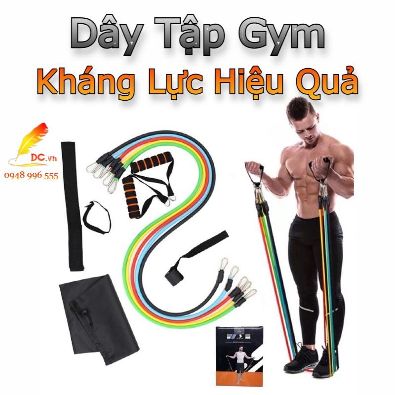 Dây Tập Gym Ngũ Sắc Dây Kháng Lực Tập Gym ngũ Thể Hình Đa Năng Tại Nhà Chất Liệu Cao Su Siêu Bền