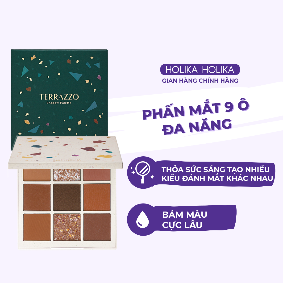 Bảng Phấn Trang Điểm Mắt 9 Ô Holika Holika Terrazzo Shadow Palette