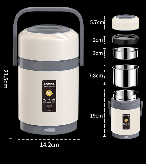 Hộp hâm cơm di động 3 Layers Portable Food Heating Rice Cooker