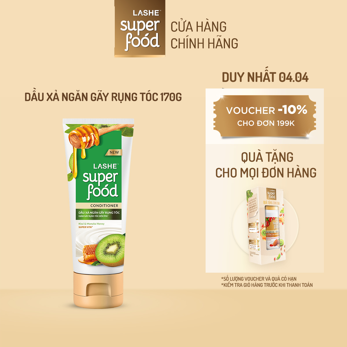 Dầu xả LASHE SUPERFOOD ngăn gãy rụng tóc 170G