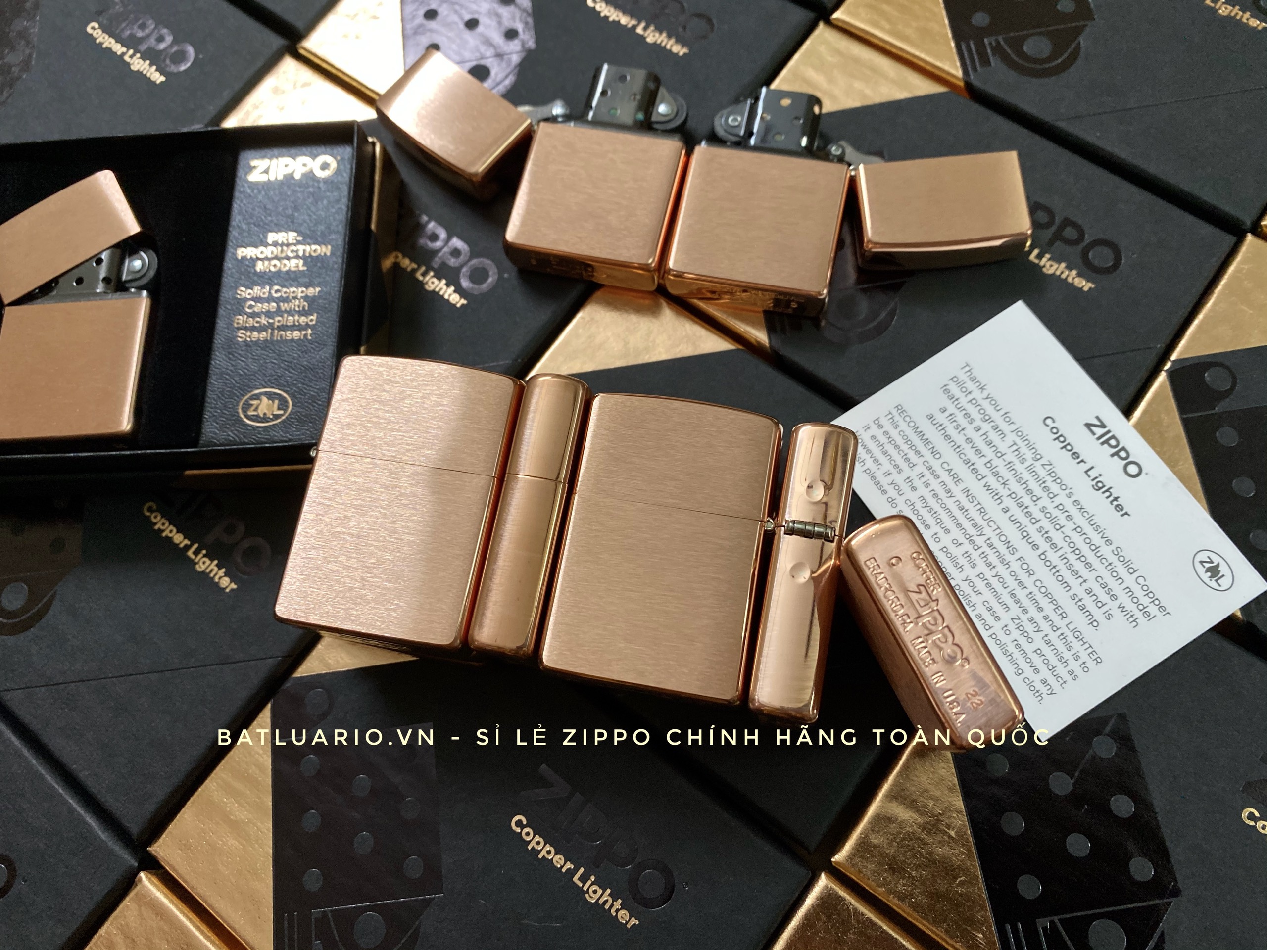 Bật Lửa Zippo 48107 – Zippo Solid Copper – Zippo Copper Case With Black Coated Stainless Steel Insert – Zippo Đồng Đỏ Nguyên Khối 2022